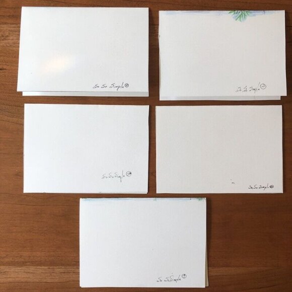 5 PA Folk Art Blank Note Cards Hand Made Country Evelopes Vtg Farm Wash Birthday - Picture 8 of 10